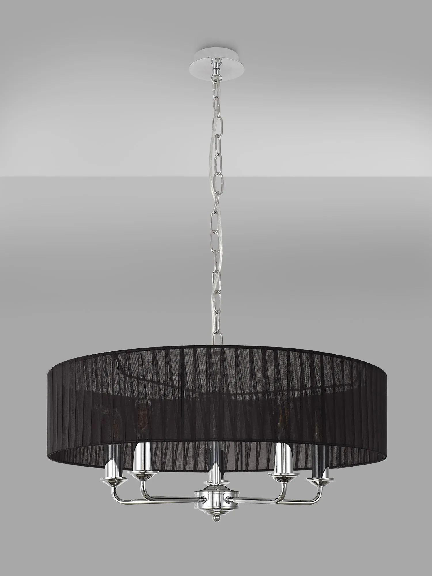 Banyan 45cm 3 Light Pendant Polished Chrome, Black DK0860  Deco Banyan CH BL